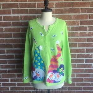Tacky Ugly Christmas Sweater Party Snowman Large